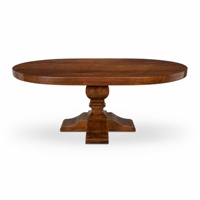 Table de salle à manger ovale rustique en bois massif, structure en pin KD, pour banquets de luxe, événements, mariages, fournitures pour fêtes