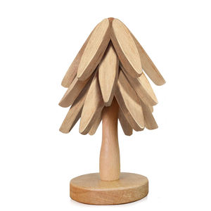 Usine personnalisé de haute qualité arbre sous-verres en bois dessous de plat ensemble pour plats chauds pot bol - Product Image 1