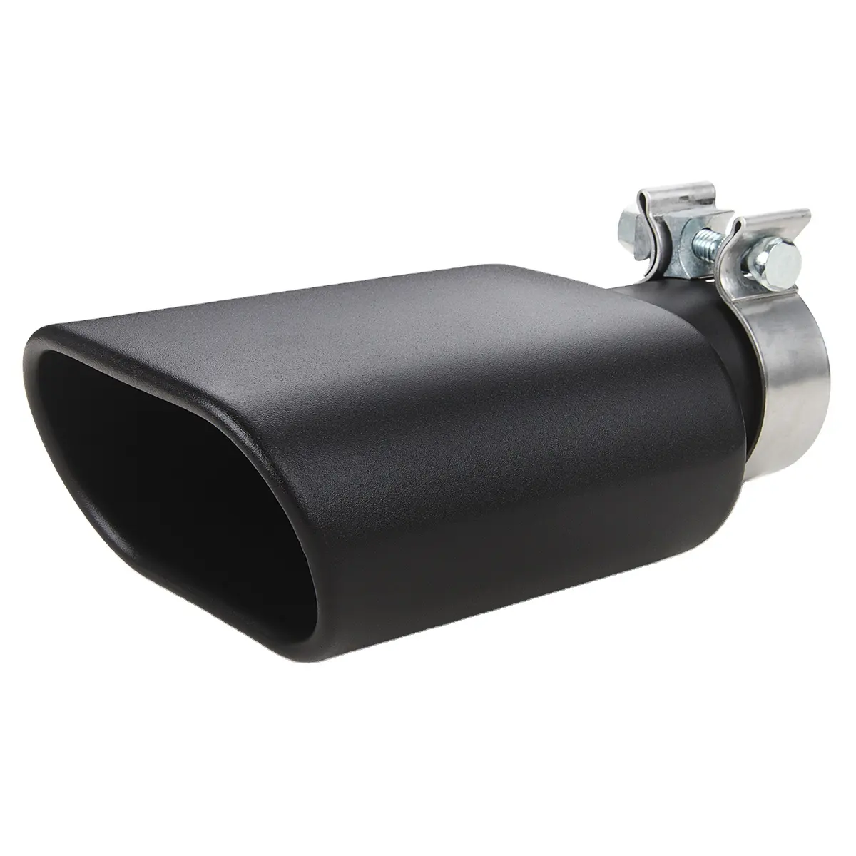 Tubos de escape de coche al por mayor, diseño de abrazadera mejorada de sonido, acero 304, color negro, tubo de ventilación plano Universal