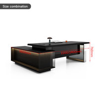 Bureau de direction moderne en forme de L Liyu Furniture avec tiroirs, montage facile, table de bureau pour patron/directeur, Escritorios De Oficina