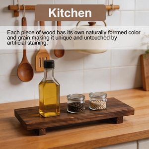 Japanese Style Wooden Raised Shelf Solid Wood Rectangle Freestanding Bathroom Storage <b>Tray</b> For Toiletries <b>Perfume</b> Display - Product Image 3