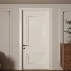 Porta in Legno Massello con Impiallacciatura Naturale, Design Moderno, Resistente all'Acqua, Preassemblata, per Interni, Prevenzione Insetti, Made in China - Product Image 1