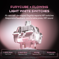 FURYCUBE 60% Love Heart Cute Keycaps Wired Gaming Mechanical Keyboard Multi-Function Knob LightWhite Switches for Office Gaming