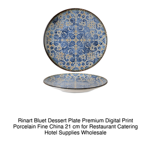 Plato de Postre Rinart Bluet, Impresión Digital Premium, Porcelana Fina, 21 cm, para Restaurante, Catering, Hotel, Suministros al por Mayor - Product Image 2