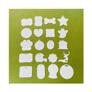 Adornos de Metal de doble cara para Navidad, adornos de Navidad de aluminio con cintas rojas, color blanco brillante, sublimación, gran oferta - Product Image 1