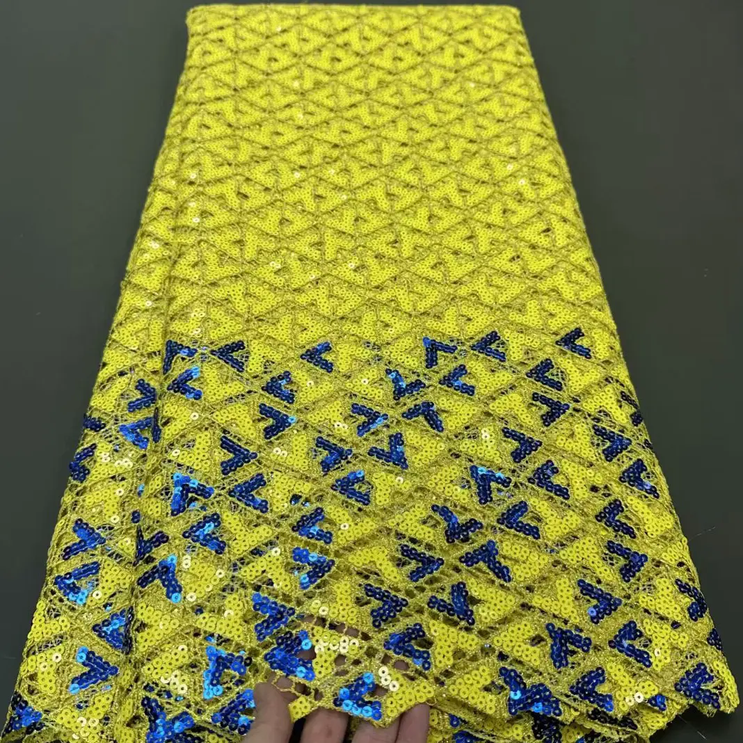 Últimas rendas cordão macio com lantejoulas brilhantes coloridas 100% algodão guipure rendas com preço razoável tecido macio para as mulheres de vestir