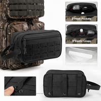 Petite trousse de toilette tactique zippée, sac de voyage tendance en polyester résistant à l'eau pour hommes, pochettes Molle de douche avec poignée souple