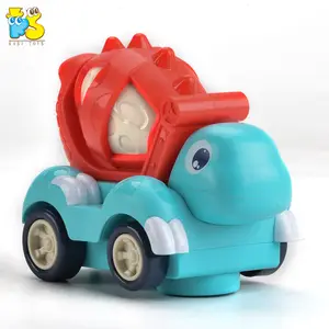 Seguridad no tóxico plástico eléctrico universal coche juguetes del bebé dinosaurio de dibujos animados camión mezclador libremente conducir en todas las direcciones.