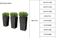 Jardinières carrées modernes en fibre de verre pour extérieur, pots de fleurs décoratifs pour la maison, le jardin et les centres commerciaux, durables et très demandées