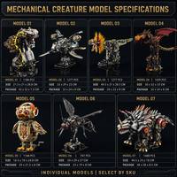 Collection de blocs de construction mécaniques personnalisés 7 modèles, ensemble de créatures 3D à monter soi-même, jouets de construction STEM, OEM ODM, marque privée