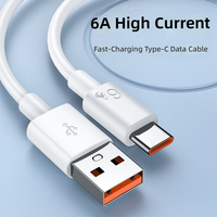 Câbles de charge rapide USB-A vers Type-C 6A 66W 480 Mbps avec transfert de données, 1M 1.5M 2M avec TPE pour téléphones mobiles iPhone