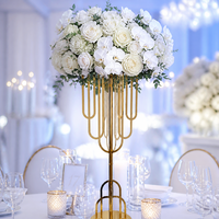 Fournitures de Mariage Décoration de Table pour Événements Support à Fleurs en Métal Doré Centres de Table de Mariage