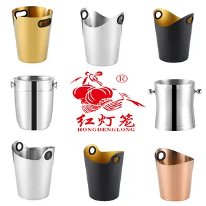 New Design Factory Wholesale Stainless Steel Ice Bucket For Cold Water Wine And Beer Bucket Champagne Cooler & Chiller