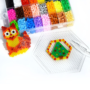 Hexagon DIY ủi hạt Pegboard Kit trong suốt Perler Hama đậu Board với 5mm cầu chì Hạt Đồ chơi giáo dục - Product Image 5