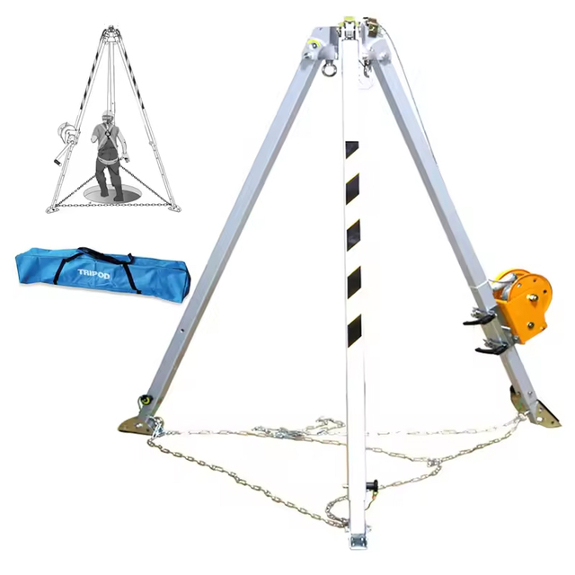 Customized Aluminum Alloy Mining Rescue Tripod Confined Space Triangle Bracket Lifting Equipment Tool for Rescue Operations