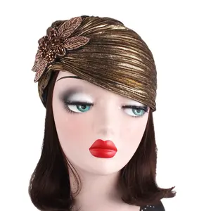 Musulmán Hair Jewel Turban Hijab Outdoor Luxury Women Accesorios para el cabello Beauty Bandanas Chemo Hats