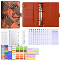 Carnet à spirales A6 personnalisé en cuir PU avec enveloppes zippées pour la gestion budgétaire et l'épargne