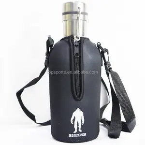Funda <span class=keywords><strong>de</strong></span> neopreno personalizada para botella <span class=keywords><strong>de</strong></span> acero inoxidable <span class=keywords><strong>de</strong></span> 32 oz con asa y correa para el hombro - Bolsa aislante para botella con correa ajustable - Product Image 1