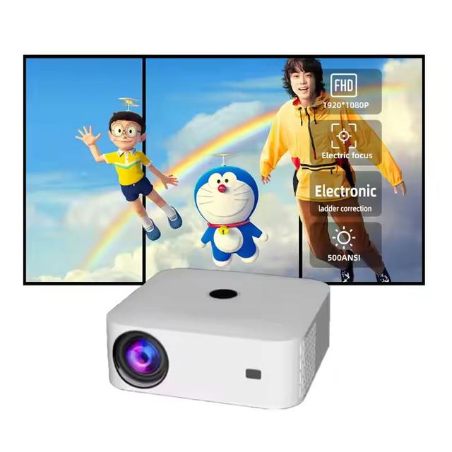 YDH- X1Android 11 1080P LCD Smart Projector in White Color for Home TheaterH713 4K Projector 500 ANSI Lumen 30-120 Inch