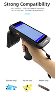 Escáner lector de microchip portátil inteligente universal para todas las pantallas de escaneo de lectura de frecuencias de 134,2 KHz, 125KHz, 128KHz