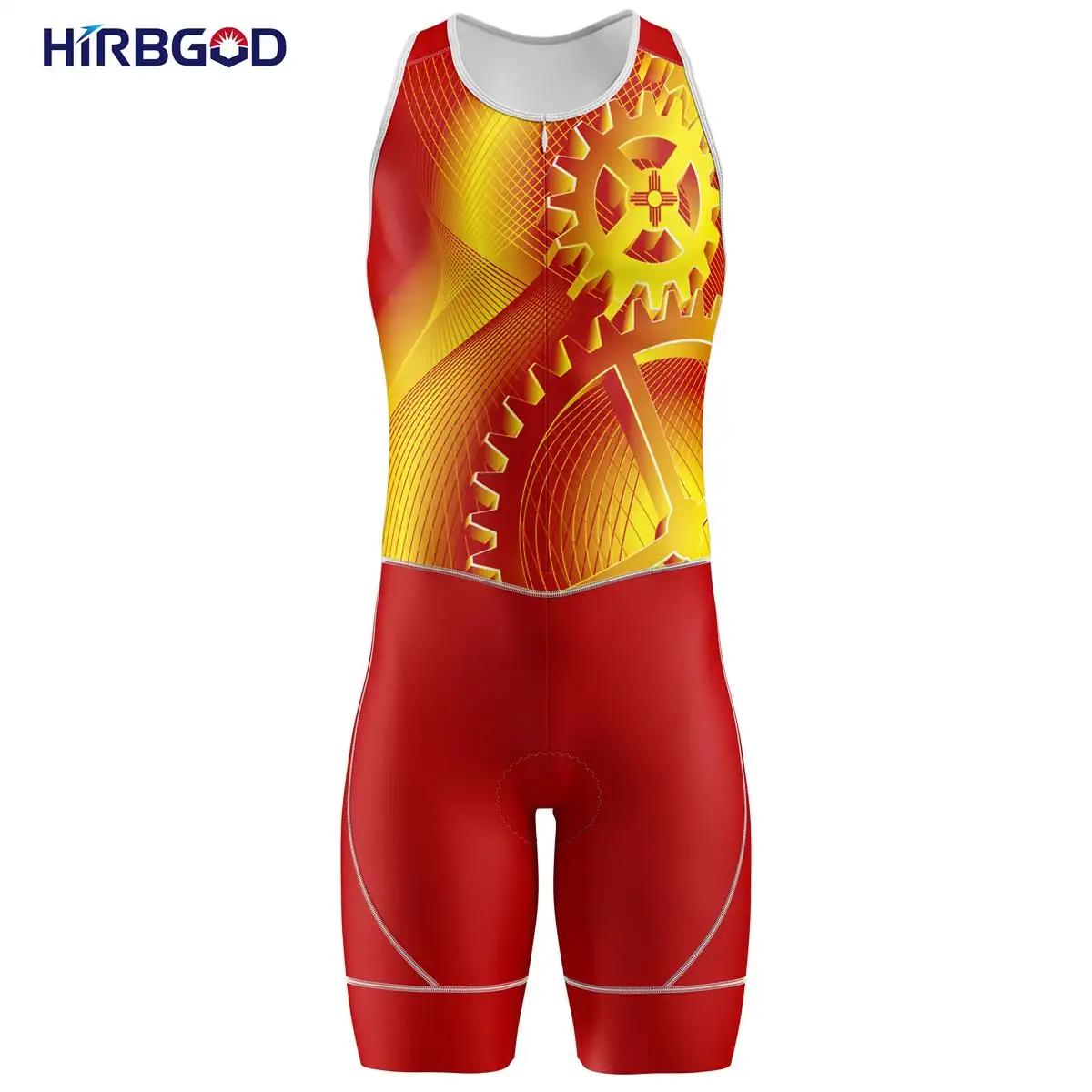 HIRBGOD — Kit de Triathlon Premium pour hommes, 2 pièces, sans manches, pour la course, équipement de vélo, 2022