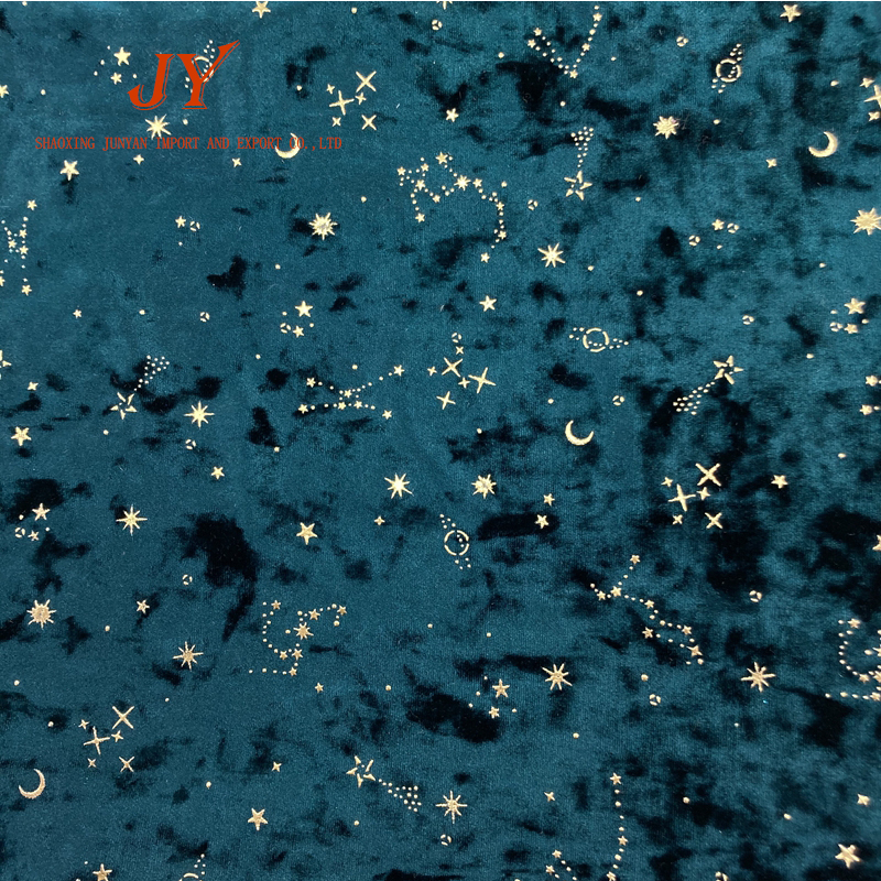 A0559 Low Price Soft Gold Velvet Foil Printed Velvet For Toy Sparkle Shaggy Fabric And Garment