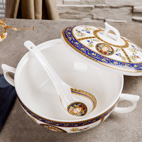 Jingdezhen ensemble de vaisselle européenne jetable scénique plat émail en céramique pour le ménage et le mariage Logo personnalisé en gros