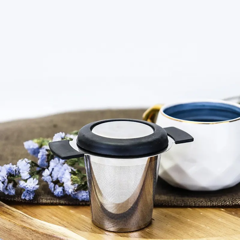 Hochwertiges Edelstahl-Teesieb in Korbform Tee-Aufguss-Tee maschine mit Silikon griff