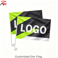 Drapeau de voiture personnalisé 30*45cm pour vitre latérale, installation facile, support à pince en plastique pour défilés extérieurs
