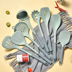 Food Grade Silicone <b>Kitchen</b> Utensil Set BPA-Free Nonstick Cooking Spatula Ladle Slotted Spoon Ergonomic Handle - Product Image 3