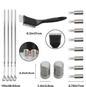 Ensemble d'accessoires pour barbecue en acier inoxydable avec boîte en aluminium, outils pour barbecue, ustensiles pour la cuisson en plein air et le camping - Product Image 3