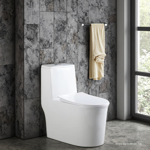 WC monobloc de luxe moderne blanc en céramique, à chasse d'eau par siphon, résistant au gel, à double chasse, écologique, à poser au sol, haut de gamme pour salle de bain - Product Image 3
