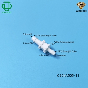 Trắng <span class=keywords><strong>PP</strong></span> 1/4 "<span class=keywords><strong>5</strong></span>/16" 500 loạt hose barb Ống nối 2 cách tôi hình dạng thẳng qua ống thép gai phù hợp - Product Image 3