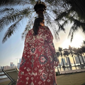 Sobretudo de Outono Abaya Plissado Miyake, Casaco Manto Abaya com Estampa Plissada para Mulheres, Tamanho Plus Size Dubai, Vestido Muçulmano Plissado - Product Image 4