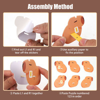 Puzzle 3D en papier éducatif Global Bridge DIY, design mignon de capybara, pour adultes et enfants de plus de 3 ans