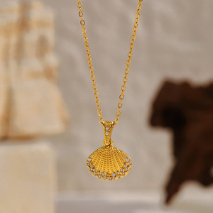 Collar con Colgante de Animales Marinos, Cristal, Estrella de Mar, Tortuga, Cangrejo, Pulpo, Caballito de Mar, Delfín, Concha, Acero Inoxidable - Product Image 3