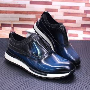Scarpe da uomo casual di lusso Vikeduo fatte a mano, slip-<span class=keywords><strong>on</strong></span> in pelle verniciata lucida, <span class=keywords><strong>sneakers</strong></span> di alta gamma per appuntamenti. - Product Image 5