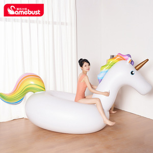 CAMEBUST Bouée gonflable licorne petite taille motif arc-en-ciel pour piscine - Product Image 3