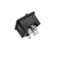 Prise secteur C14 3-en-1 avec interrupteur à bascule lumineux rouge, porte-fusible, prise industrielle encastrable 10A