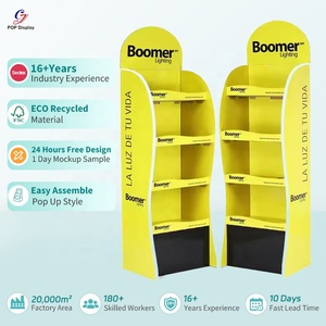 Espositore da Terra Pieghevole Personalizzato in Cartone Ondulato per Prodotti Alimentari da Supermercato - Product Image 1
