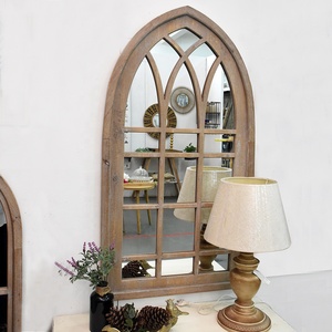 <span class=keywords><strong>Espejo</strong></span> de Pared Arqueado de Madera Decorativo Vintage Luckywind, <span class=keywords><strong>Espejo</strong></span> de Pared Grande con Marco de Madera para Colgar en el Piso Estilo Granja - Product Image 3