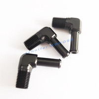 Paduan aluminium 90 derajat laki-laki 1/8 "5/16" 1/2 "3/8" 1/4 "NPT ke 3/8 selang Barb Adaptor fitting Adaptor pemipaan