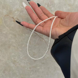 Collier de perles d'eau douce naturelles AAA 10-11 mm, cercle parfait avec micro défauts, pour maman, fabrication de bijoux en gros, chaîne - Product Image 4