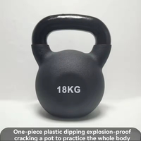 Kettlebell en fonte noire durable avec poignée large et base anti-marquage – Équipement de cardio-training et de mise en forme pour femmes, idéal pour la maison