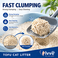 Ramah Lingkungan Biodegradable Sangat Menyerap Pasir Kucing Tofu Dapat Dibuang di Toilet Rendah Debu Cepat Menggumpal Serat Kedelai untuk Grosir Hewan Peliharaan