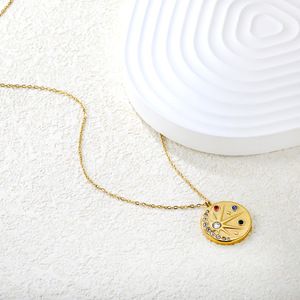 Colgante de estrella de ocho puntas, collar de cristal chapado en oro de 18mm, accesorio de regalo de joyería de moda para mujer - Product Image 4