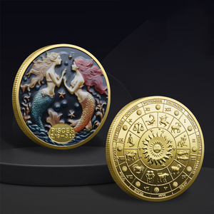 Monete Commemorative in lega da collezione con dodici <span class=keywords><strong>segni</strong></span> zodiacali personalizzati e costellazione di monete in rilievo in metallo con stampa personalizzata - Product Image 5