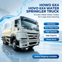 Camion-citerne d'occasion Sinotruk Howo 6X4 de 15 m³ pour le nettoyage des routes, le contrôle de la poussière et l'irrigation des espaces verts