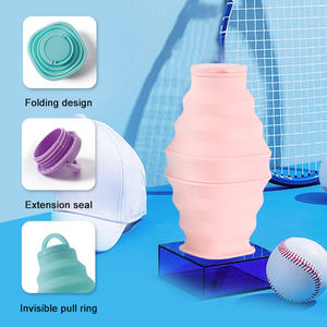 Taza de agua plegable de silicona de 600 ml, de gran capacidad, duradera, ligera y ecológica, para senderismo y deportes al aire libre. - Product Image 3