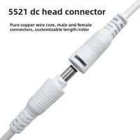 5521 5.5*2.1mm câble d'alimentation cc mâle à femelle 5.5X2.1mm rallonge 12v 24v cordon d'alimentation avec contact en cuivre et boîtier en nylon